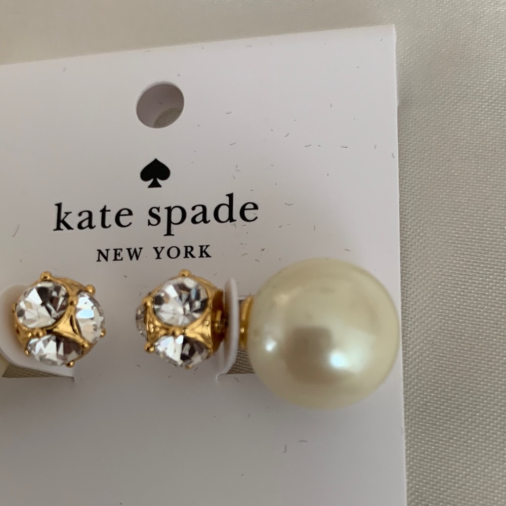 Kate Spade Gold and Pearl Crystal Earrings - Picture 3 of 5